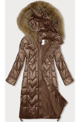 Dámská dlouhá zimní bunda MODA2203 camel