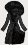 Oteplená dámská koženková bunda MODA8059 černá S