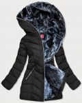Dámská zimní bunda s kožíškem MODA2007 černá velikost S S