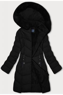 Dámská zimní bunda s kožešinovou podšívkou MODA8206BIG černá