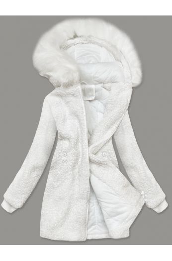 Dámská bunda s kapucí MODA1030 bílá