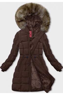 Dámská zimní bunda MODA3063 hnědá