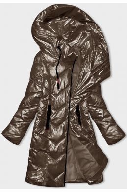 Dámská zimní metalická bunda MODA7227 hnědá
