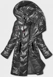 Dámská zimní metalická bunda MODA7227 grafitová S