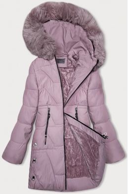 Dámská zimní bunda S'WEST MODA8166BIG růžová  3XL