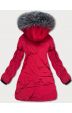 Prošívaná dámská zimní bunda MODA1015 červeno-grafitová S