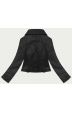Dámská krátká koženková bunda s asymetrickým zipem MODA8130 černá