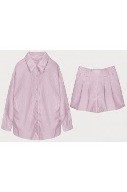 Dámská souprava košile a šortky MODA6071 růžová